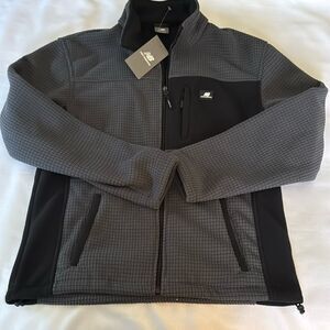 New Balance Jacket Mens Small Gray Fleece Zip Pocket